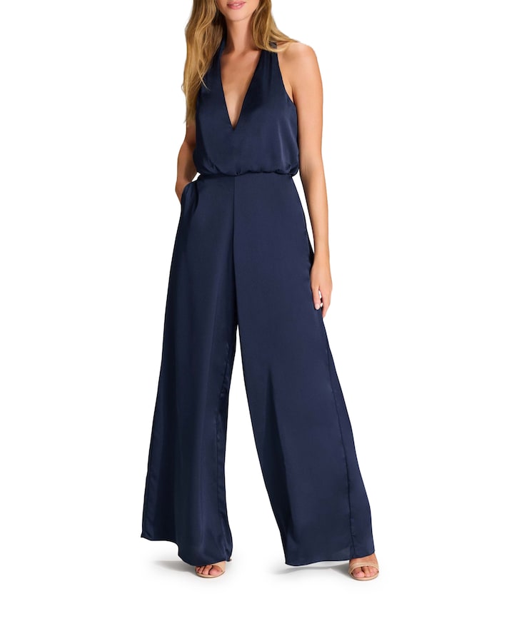Jumpsuit mit weitem Hosenbein blauw