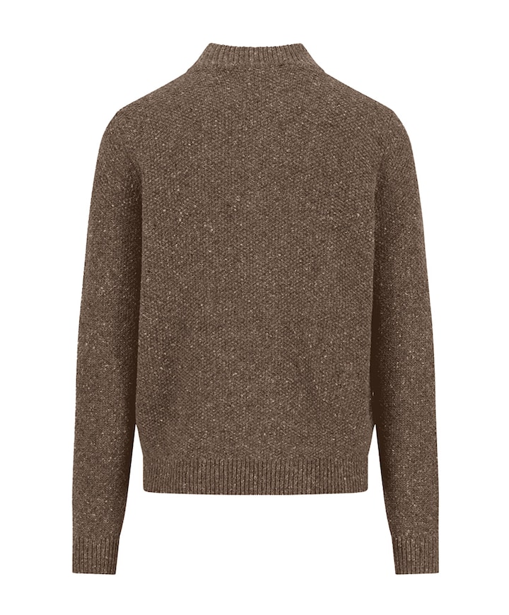 Heren trui met rits bruin