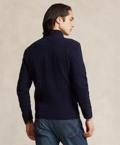 Heren trui met rits blauw