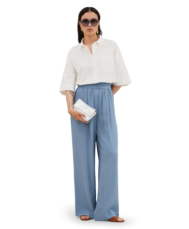 benji viscose pants dames broek blauw