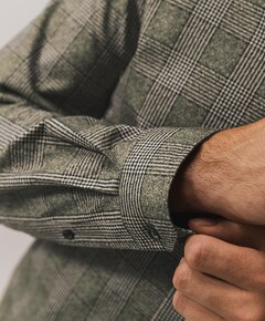 Heren overhemd lange mouw bruin