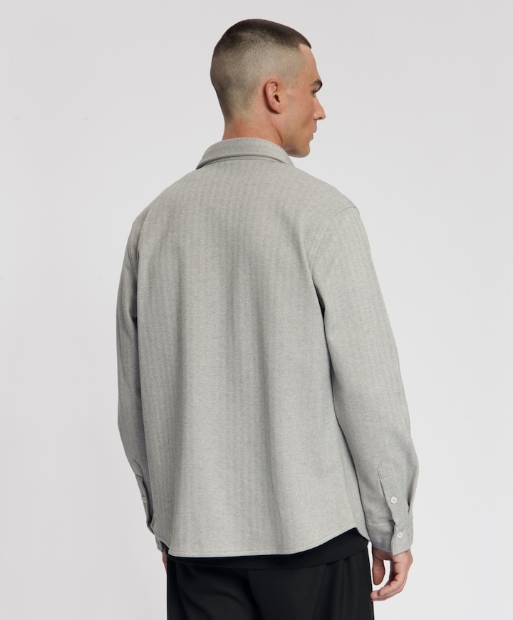 Heren overhemd lange mouw beige