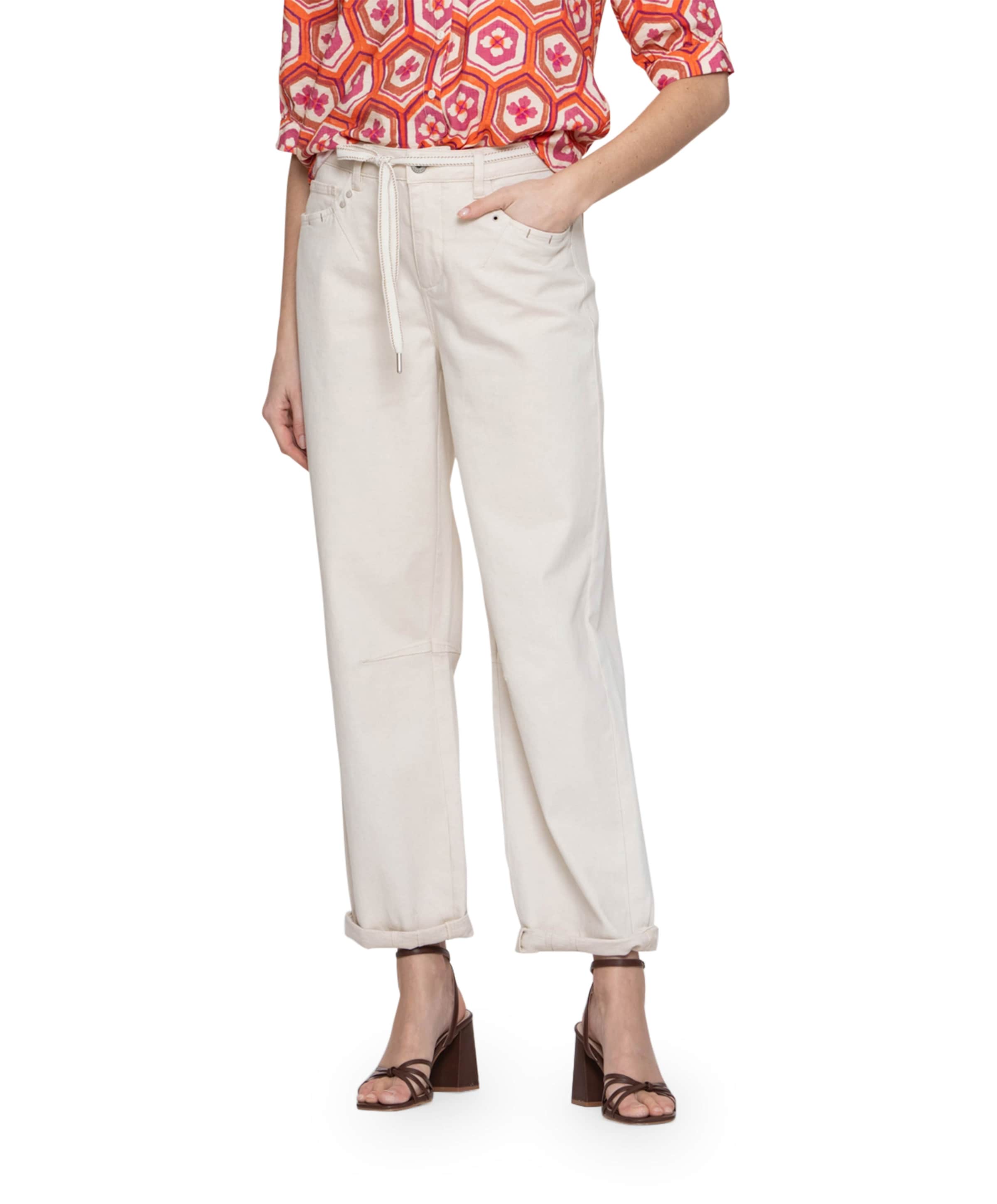 Balloon linen mix dames jeans ecru