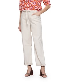Balloon linen mix dames jeans ecru