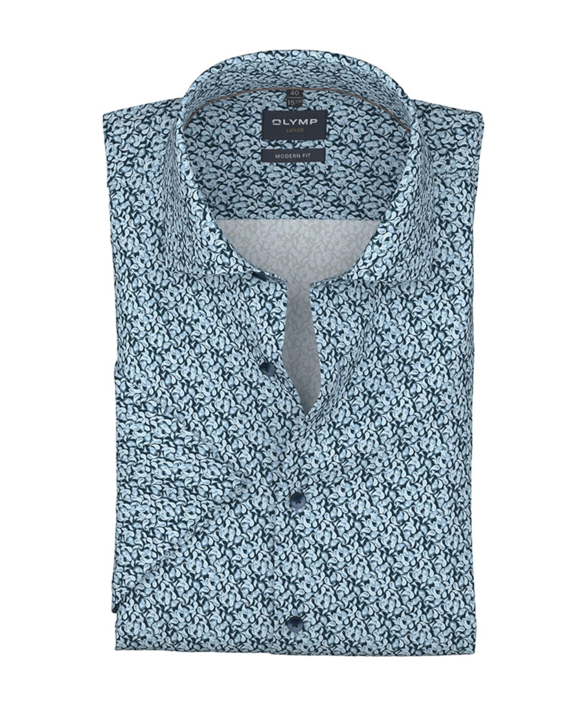 Heren overhemd korte mouw blauw