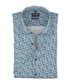 Heren overhemd korte mouw blauw