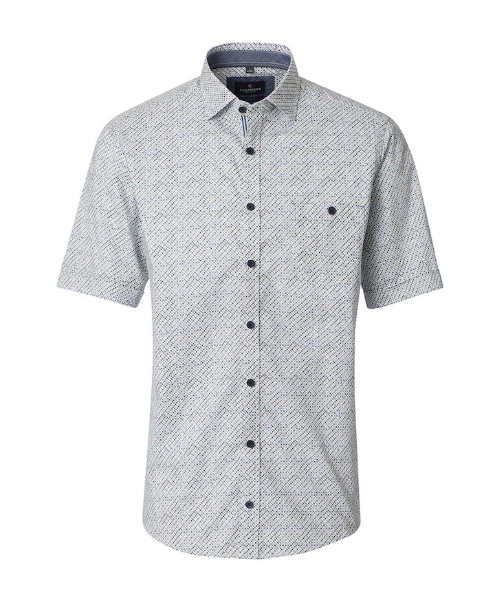 Heren overhemd korte mouw groen