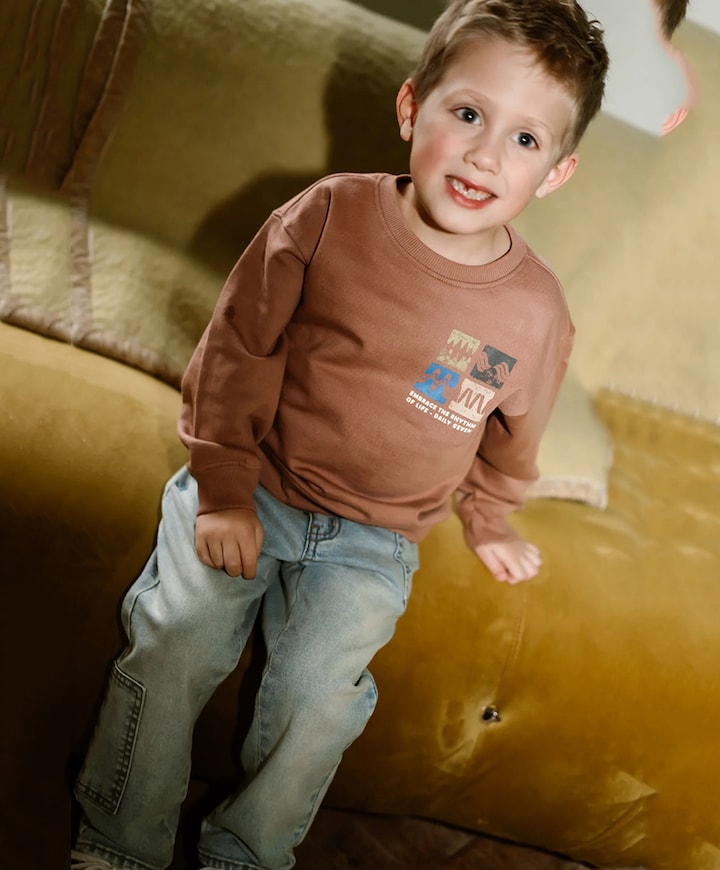 Jongens sweater bruin