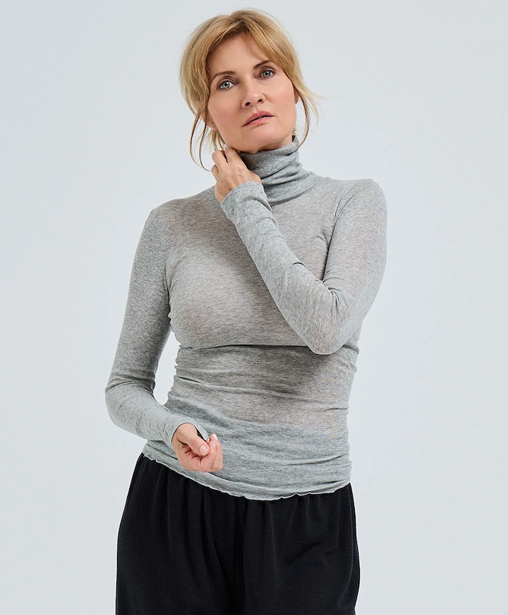 Dames longsleeve grijs