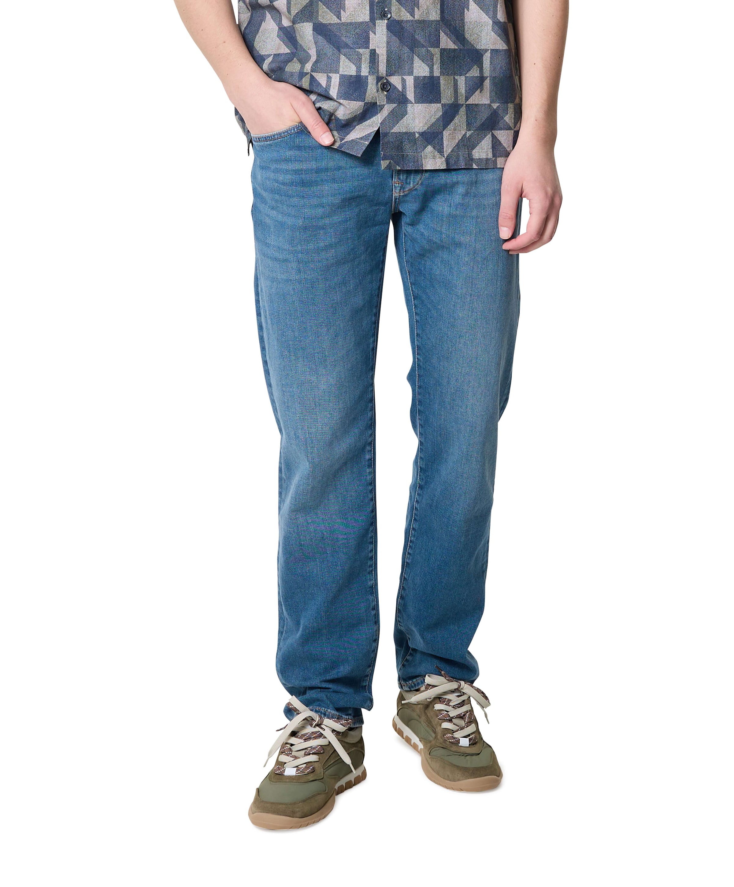 V40 STRAIGHT SUMMER GREEN CAST heren jeans blauw