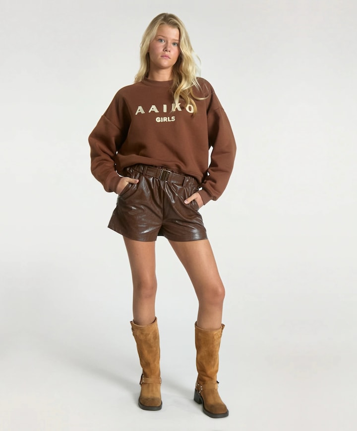 RIKKI PU CO 621 G meisjes korte broek bruin
