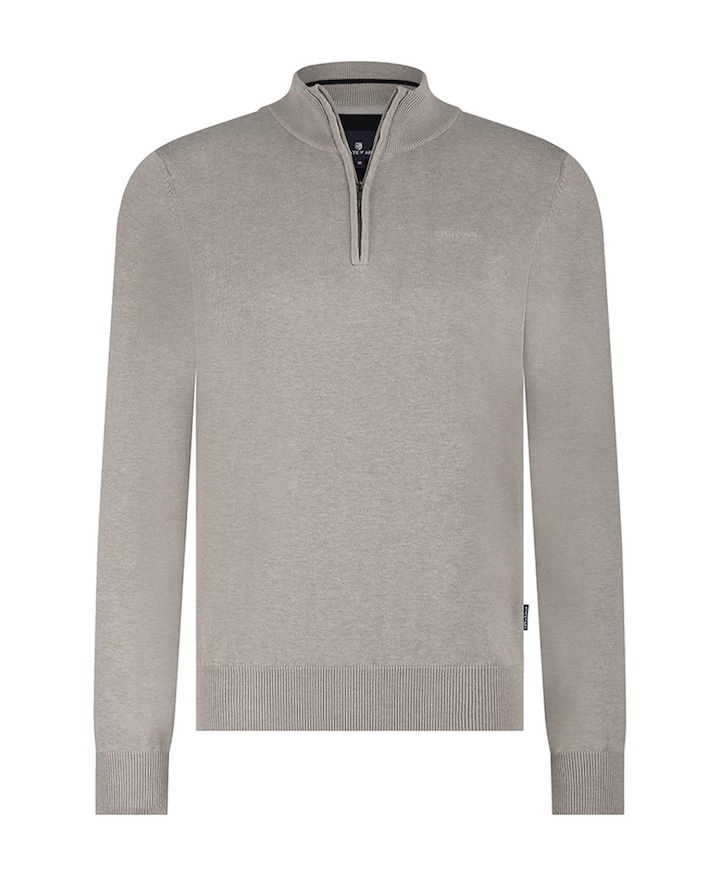Trui met rits beige