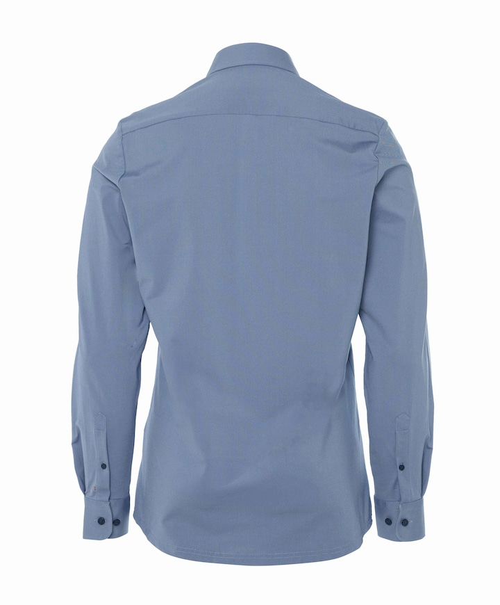 Heren overhemd lange mouw blauw