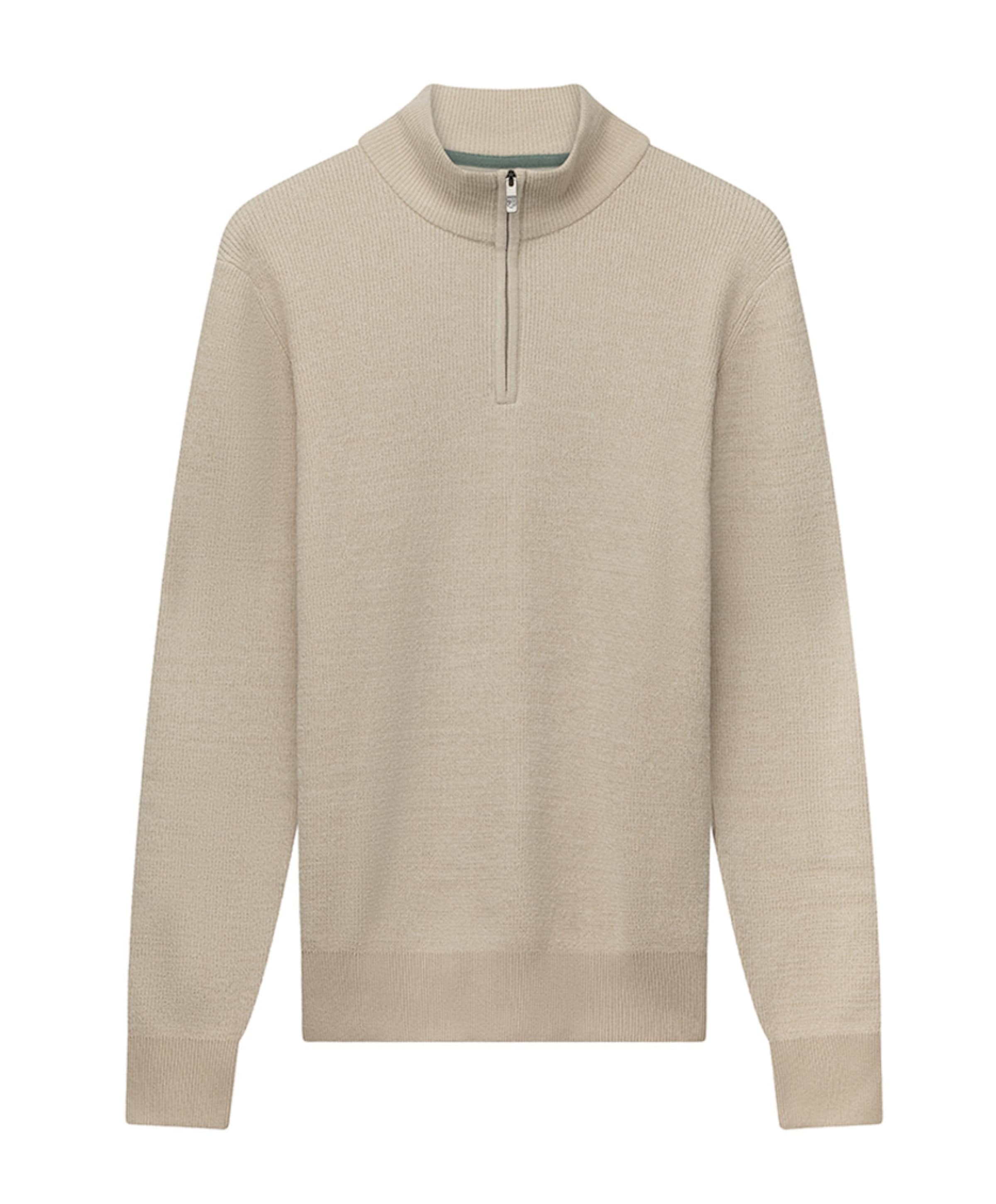 Heren trui met rits beige