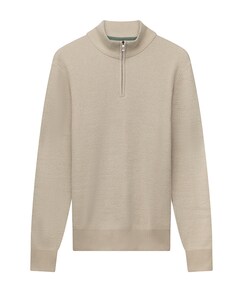 Heren trui met rits beige