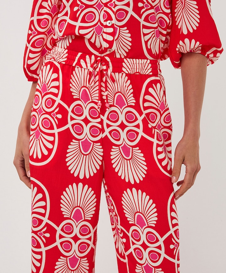 Wide Heartfelt dames broek rood