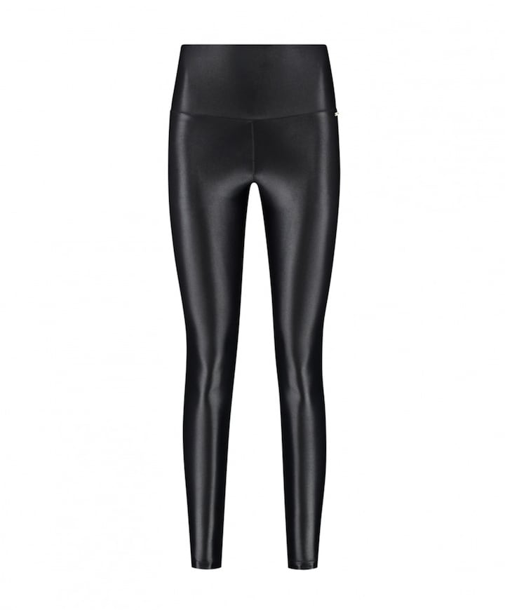 Shine leggings High Waistband dames tight zwart