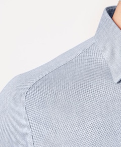 Heren overhemd korte mouw blauw