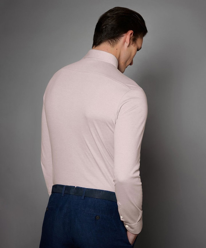 Heren overhemd lange mouw roze