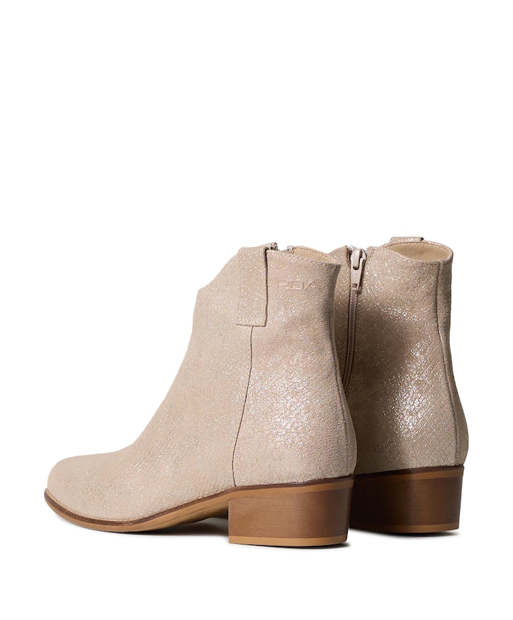 dames enkellaarzen beige