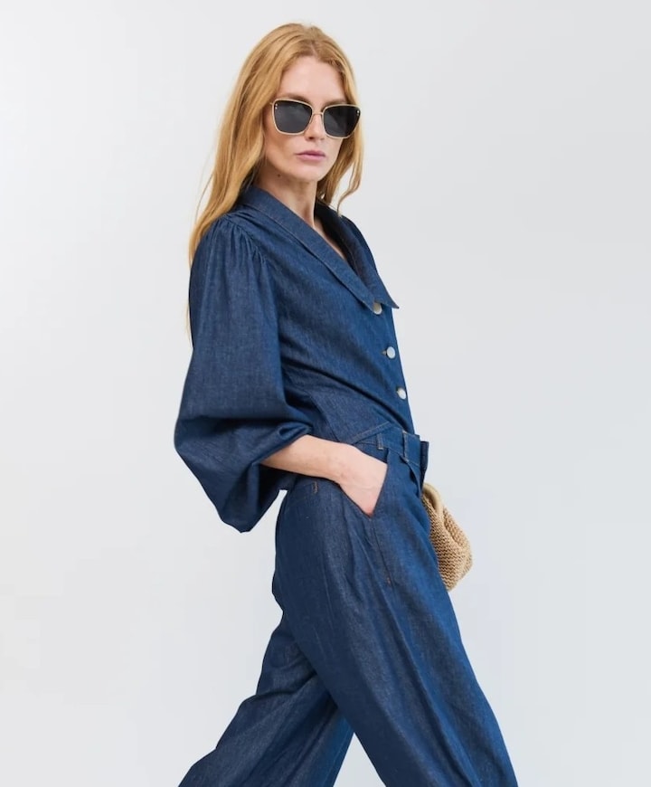 Dames blouse blauw