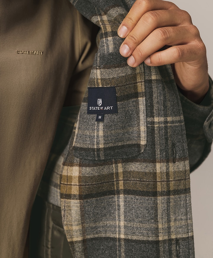 Heren overshirt grijs