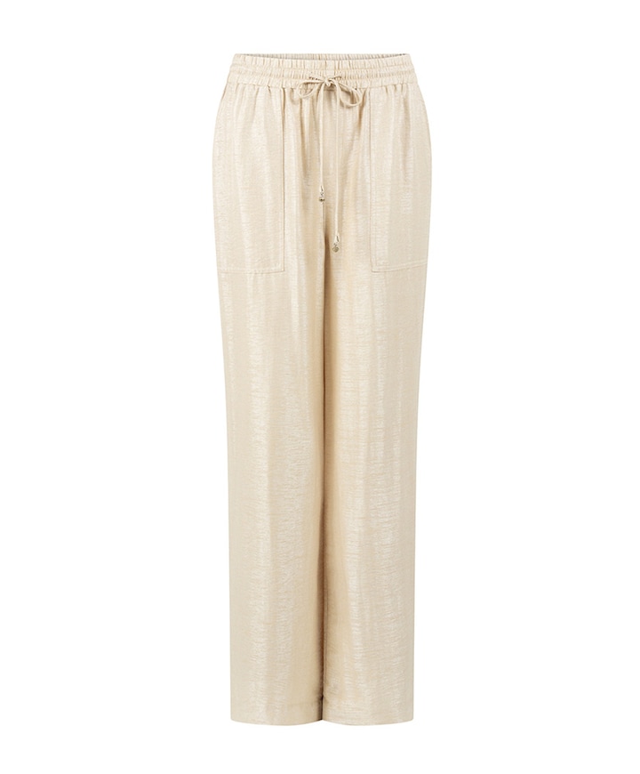 Shimmer Wide-Leg dames broek beige