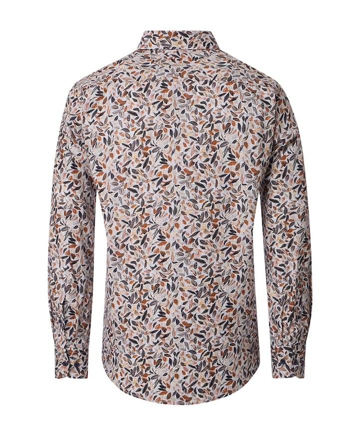 Heren overhemd lange mouw grijs