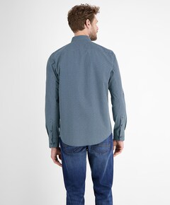 Heren overhemd lange mouw blauw