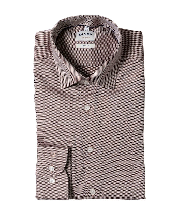 Overhemd lange mouw bruin