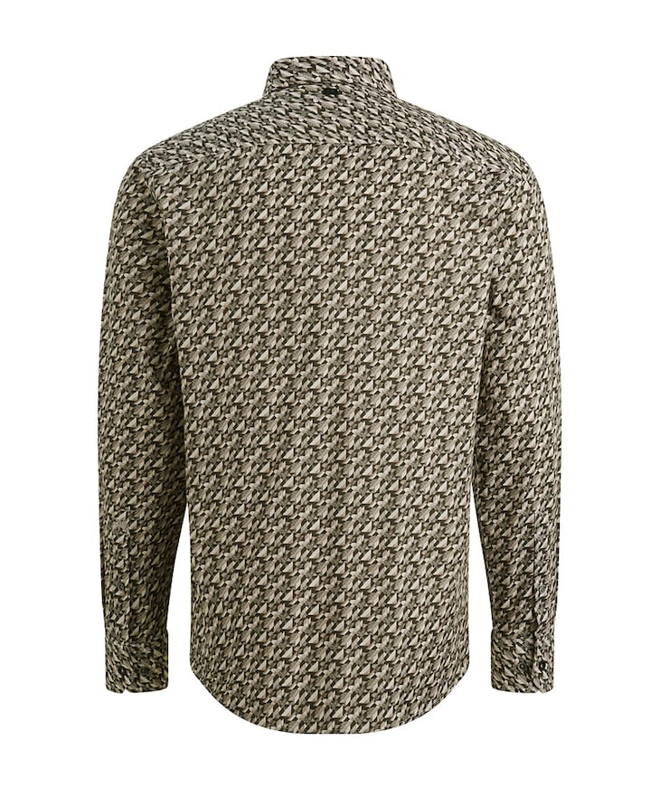 Heren overhemd lange mouw grijs