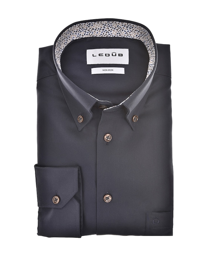 Heren overhemd extra lange mouw blauw