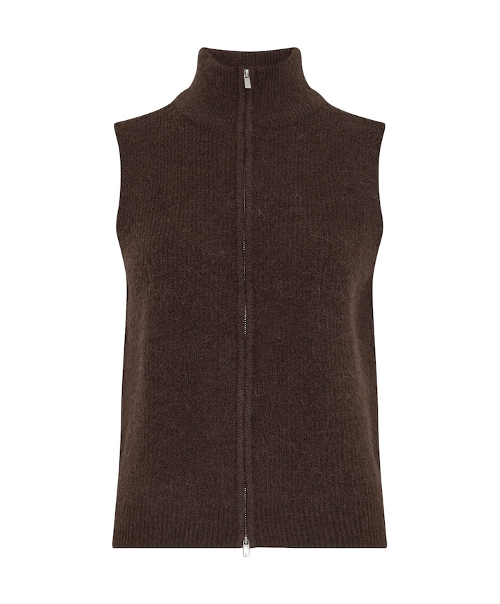 Dames gilet bruin