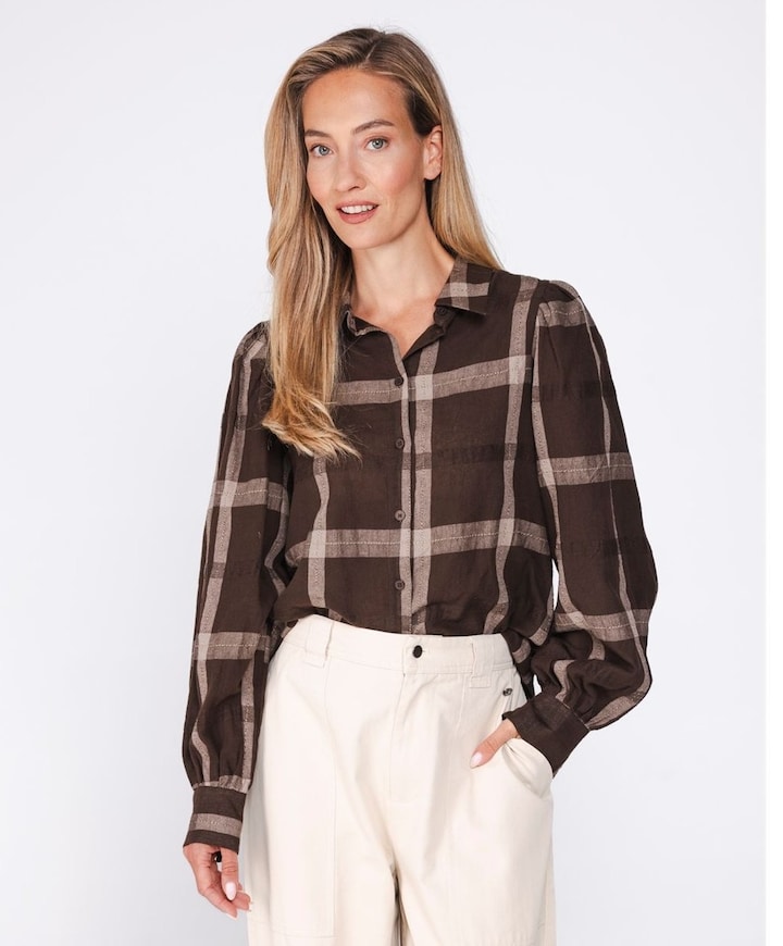 Dames blouse bruin