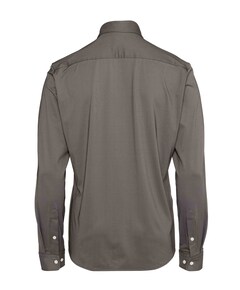 Heren overhemd lange mouw bruin