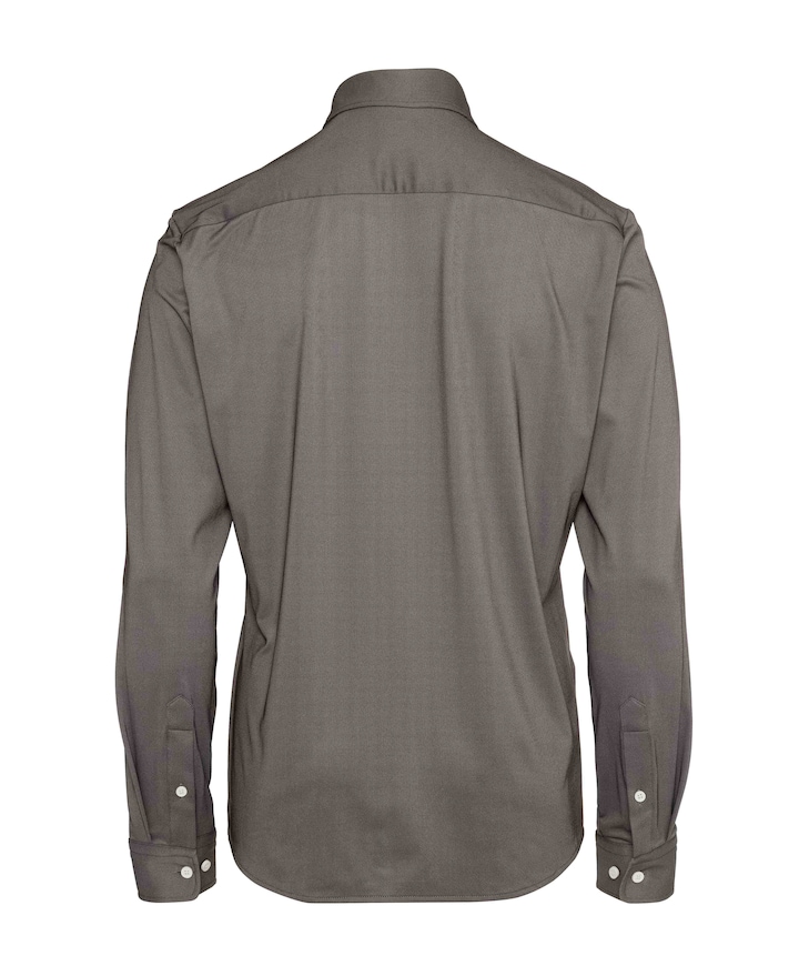 Heren overhemd lange mouw bruin