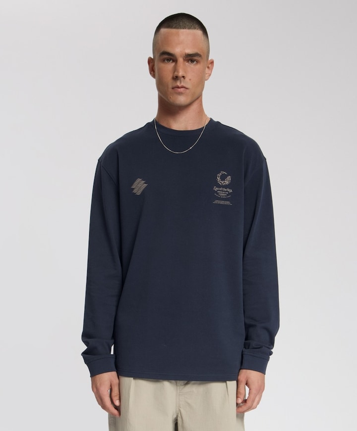 Heren longsleeve blauw