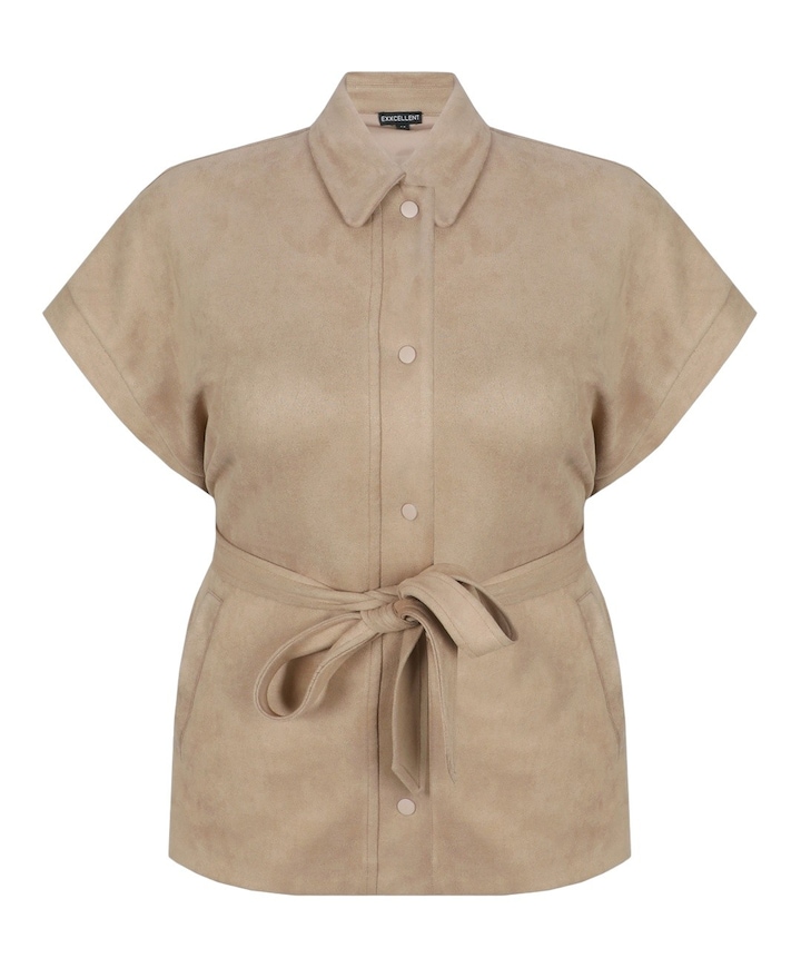 Dames gilet beige