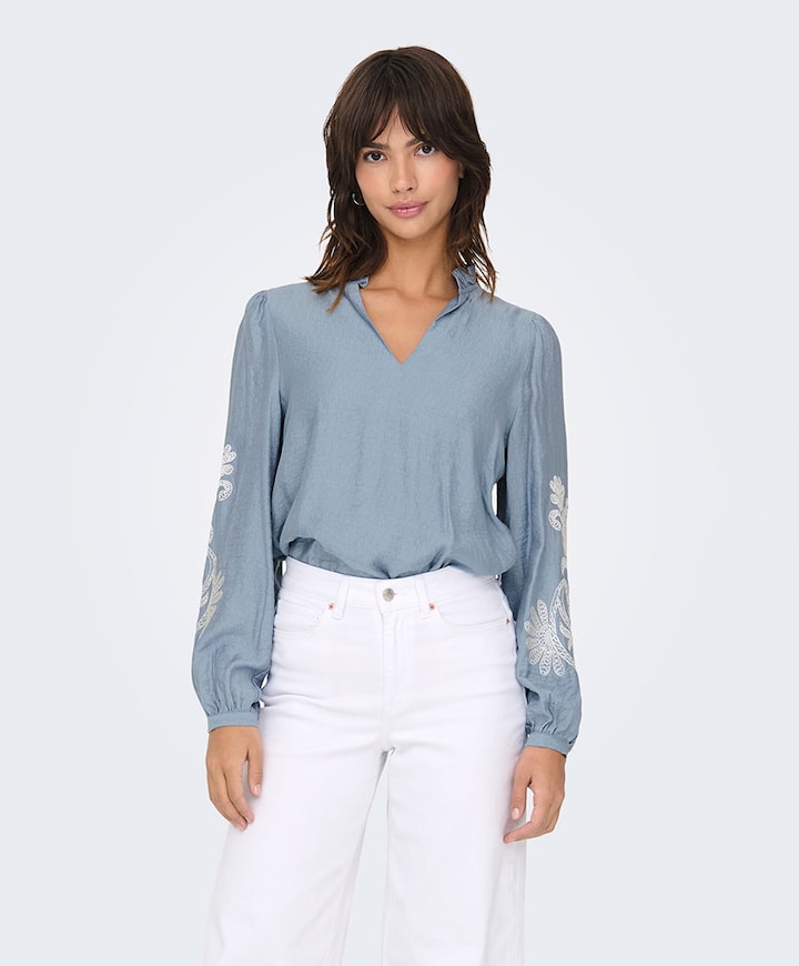 Dames blouse blauw