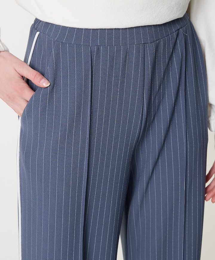 Wide leg tape dames broek blauw