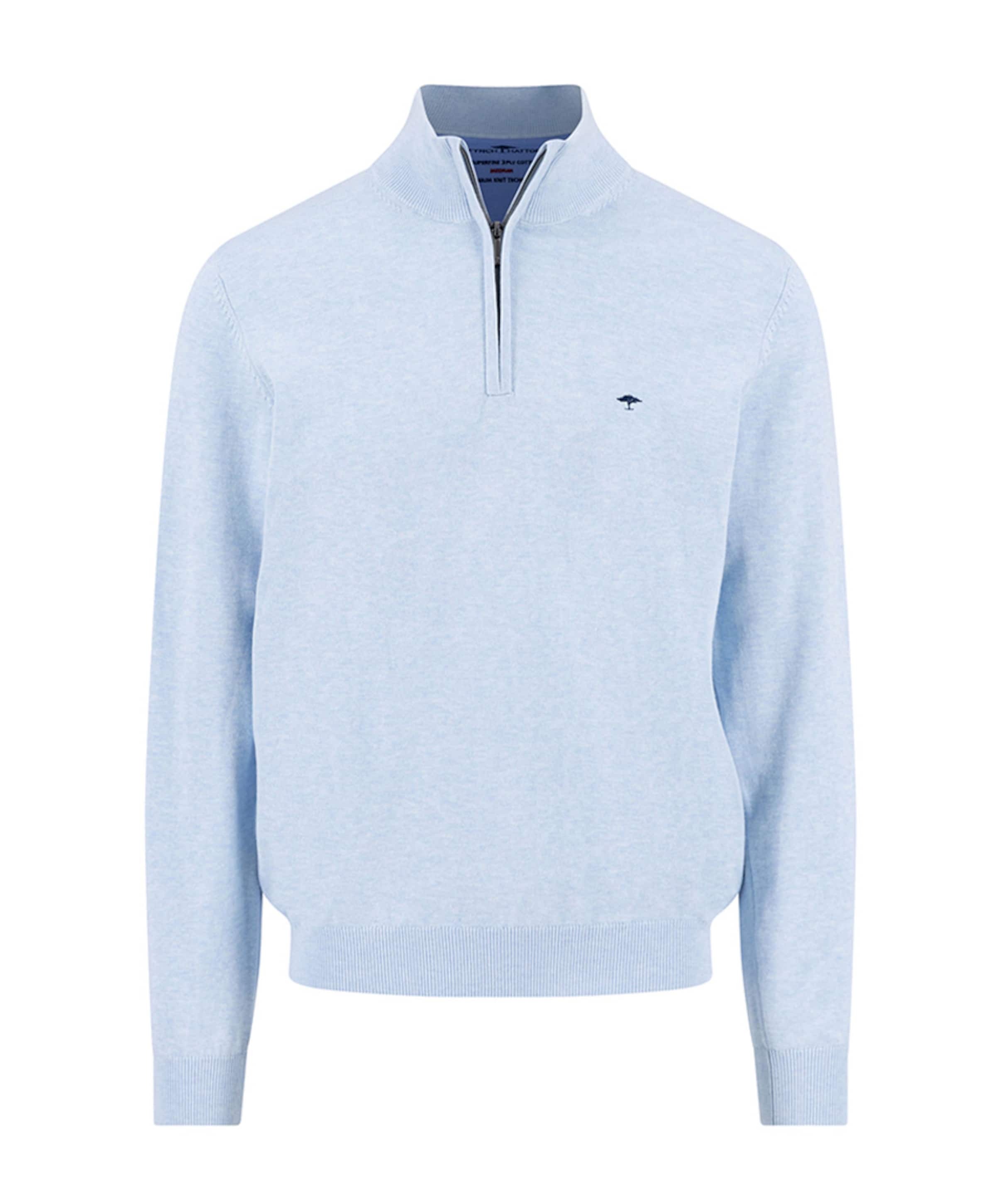 Heren trui met rits blauw