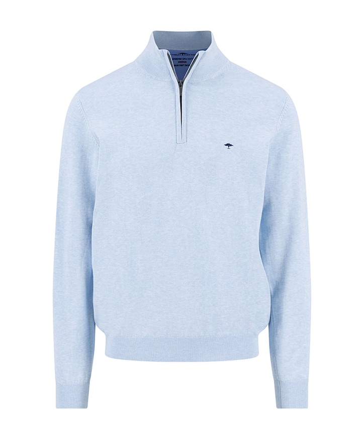 Heren trui met rits blauw