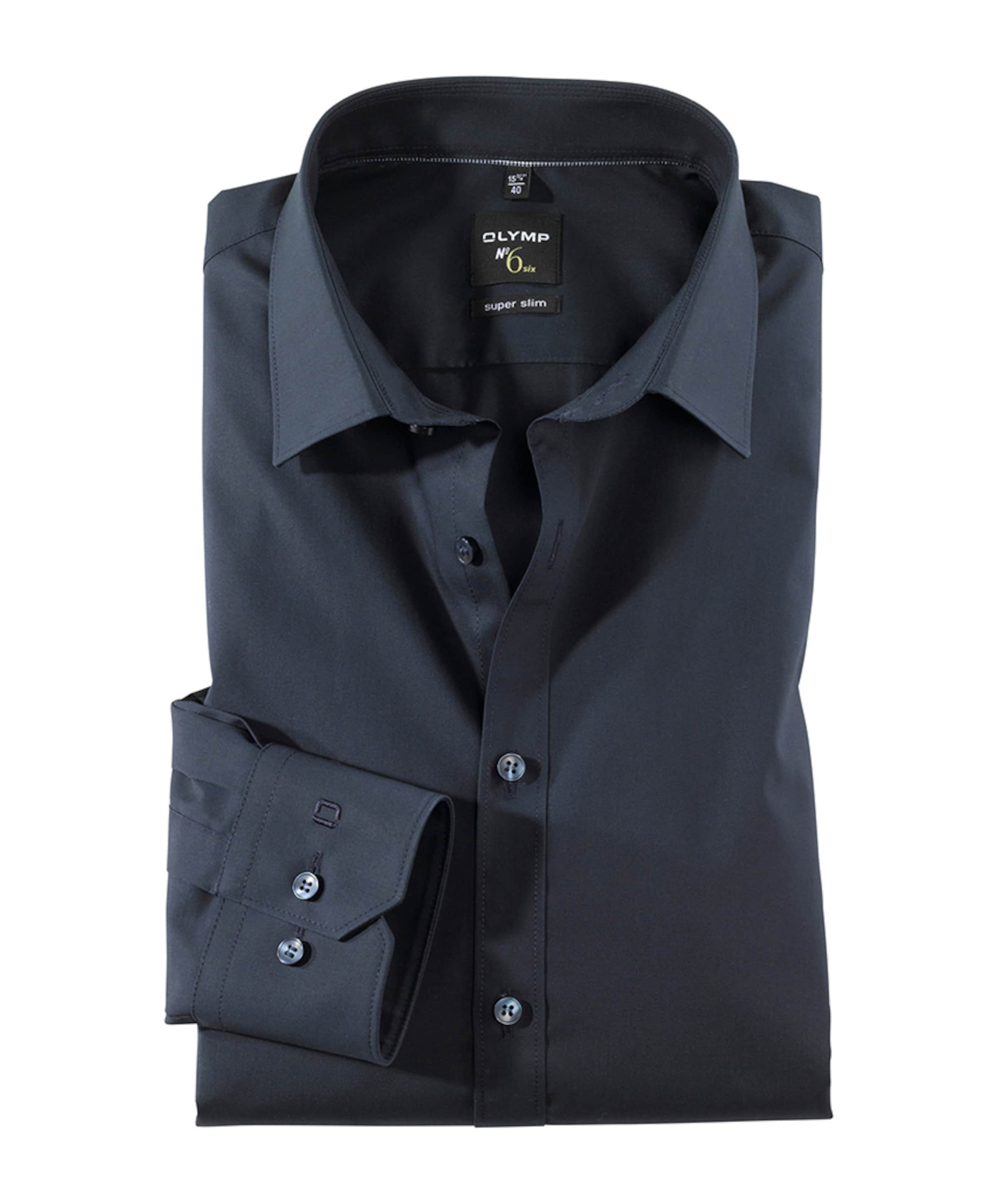 Heren overhemd lange mouw blauw