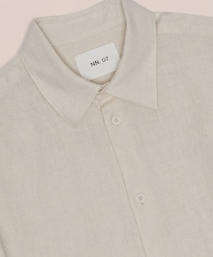 Heren overhemd lange mouw beige
