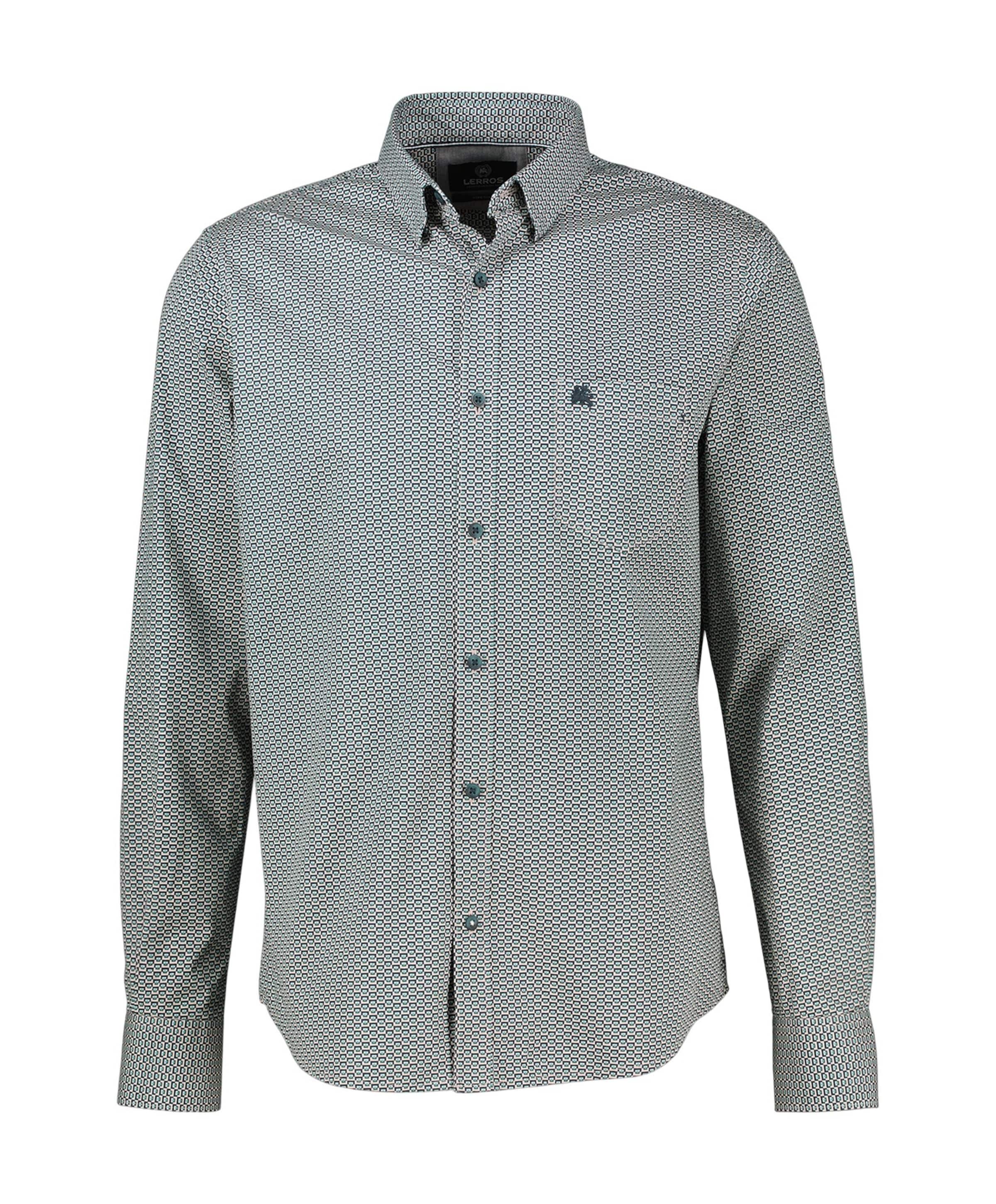 Heren overhemd lange mouw beige