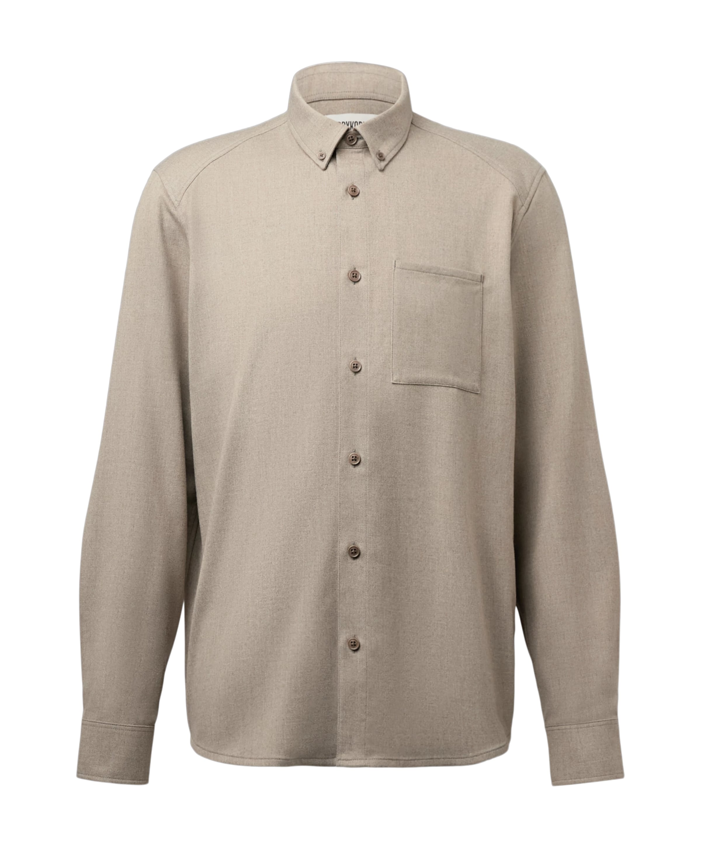 Heren overhemd lange mouw beige
