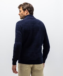 Heren trui met rits blauw