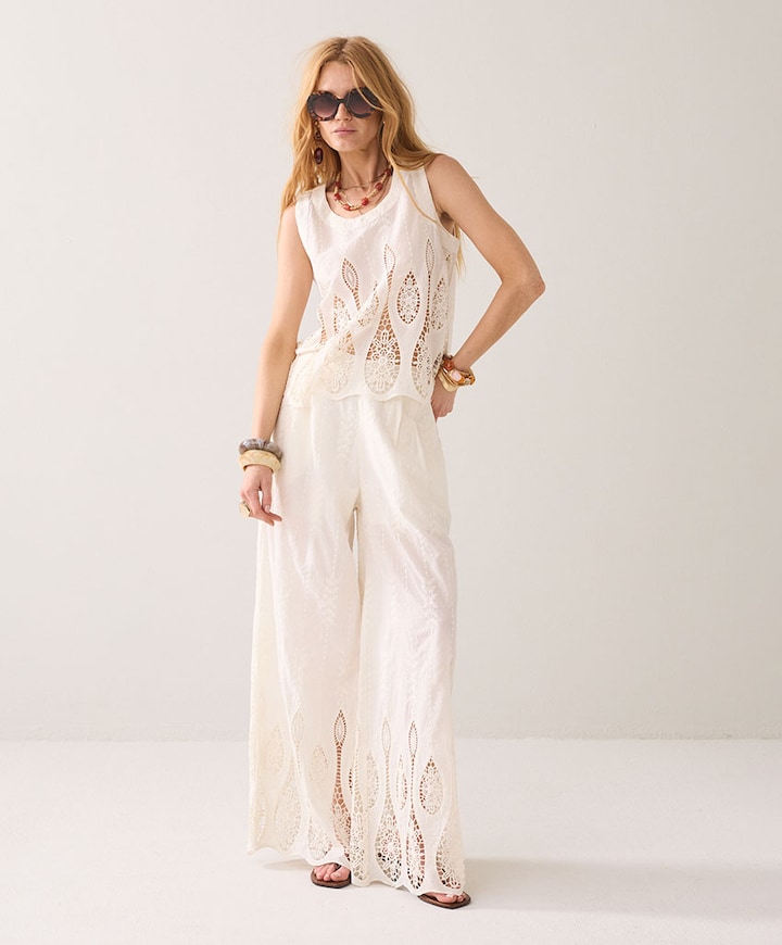 Dames top ecru