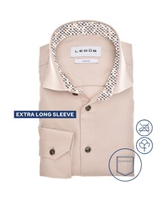 Overhemd extra lange mouw beige