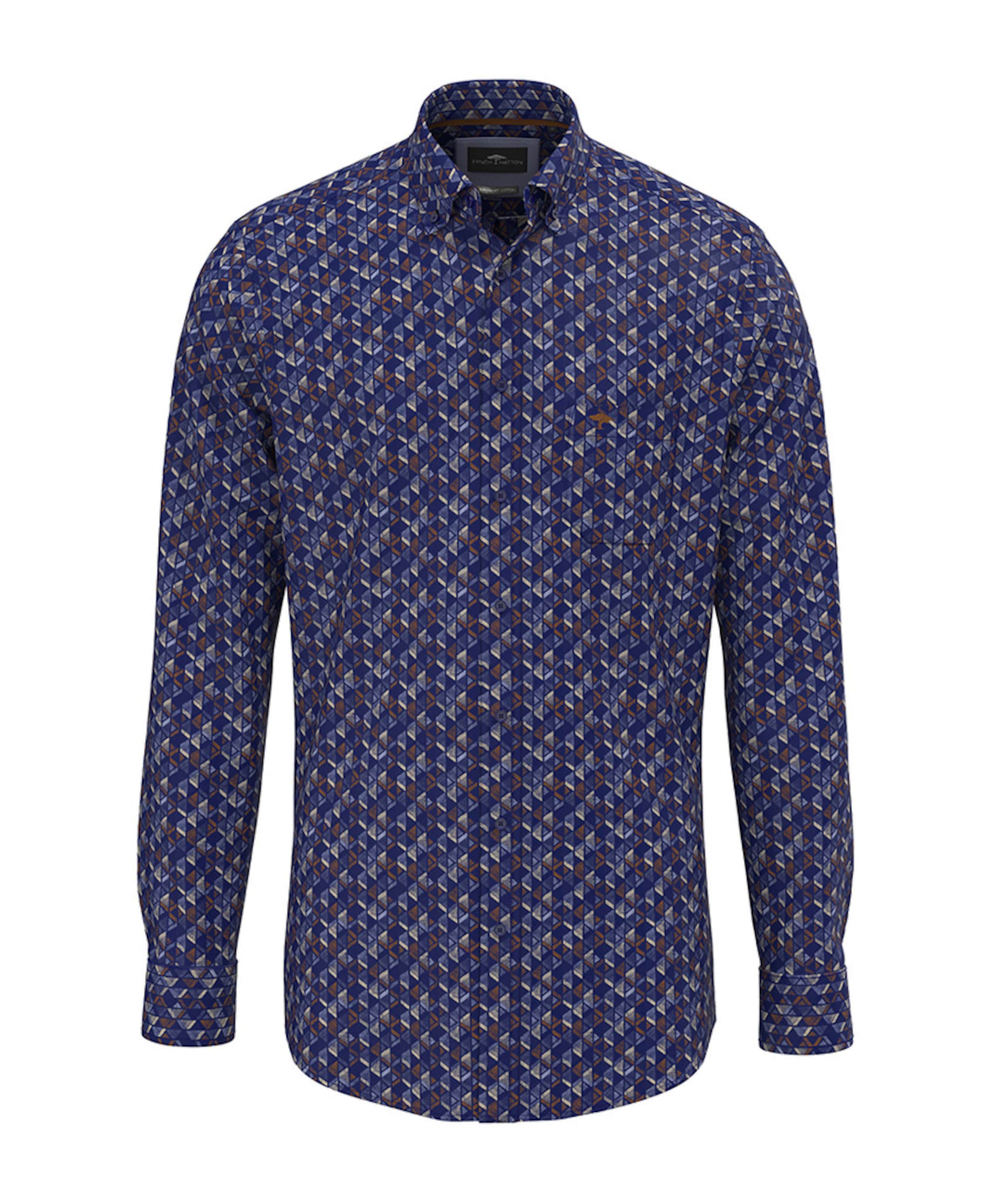 Heren overhemd lange mouw blauw